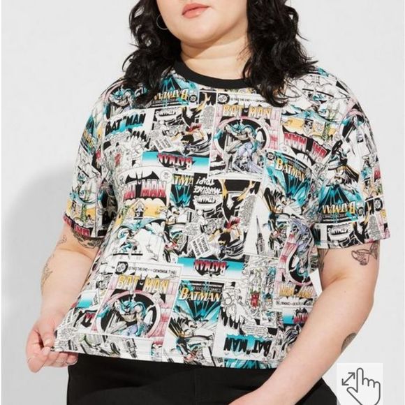 torrid Tops - Torrid Warner Bros. Batman Relaxed Fit Crew Neck Crop Top